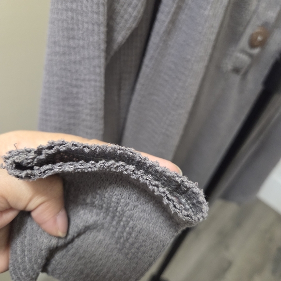 Free People We The Free Rayon Blend Oversized Tunic Top Waffle Knit Purple Gray - Picture 9 of 10